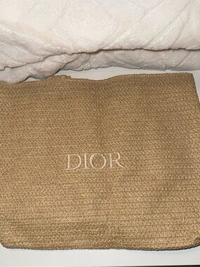 Dior Woven Straw Tote in Natural Tan